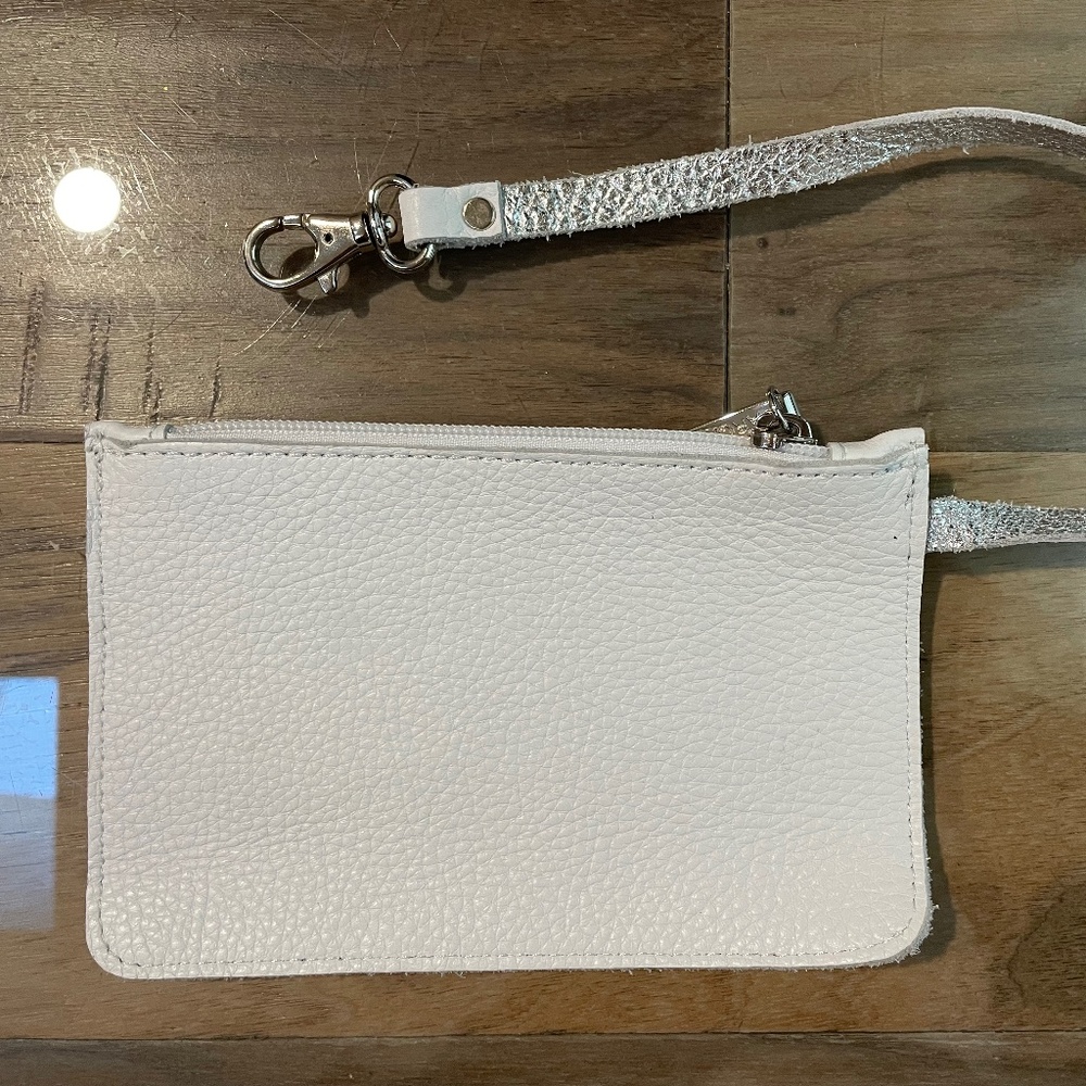 New Arcadia Leather Zipper Pouch with Clip